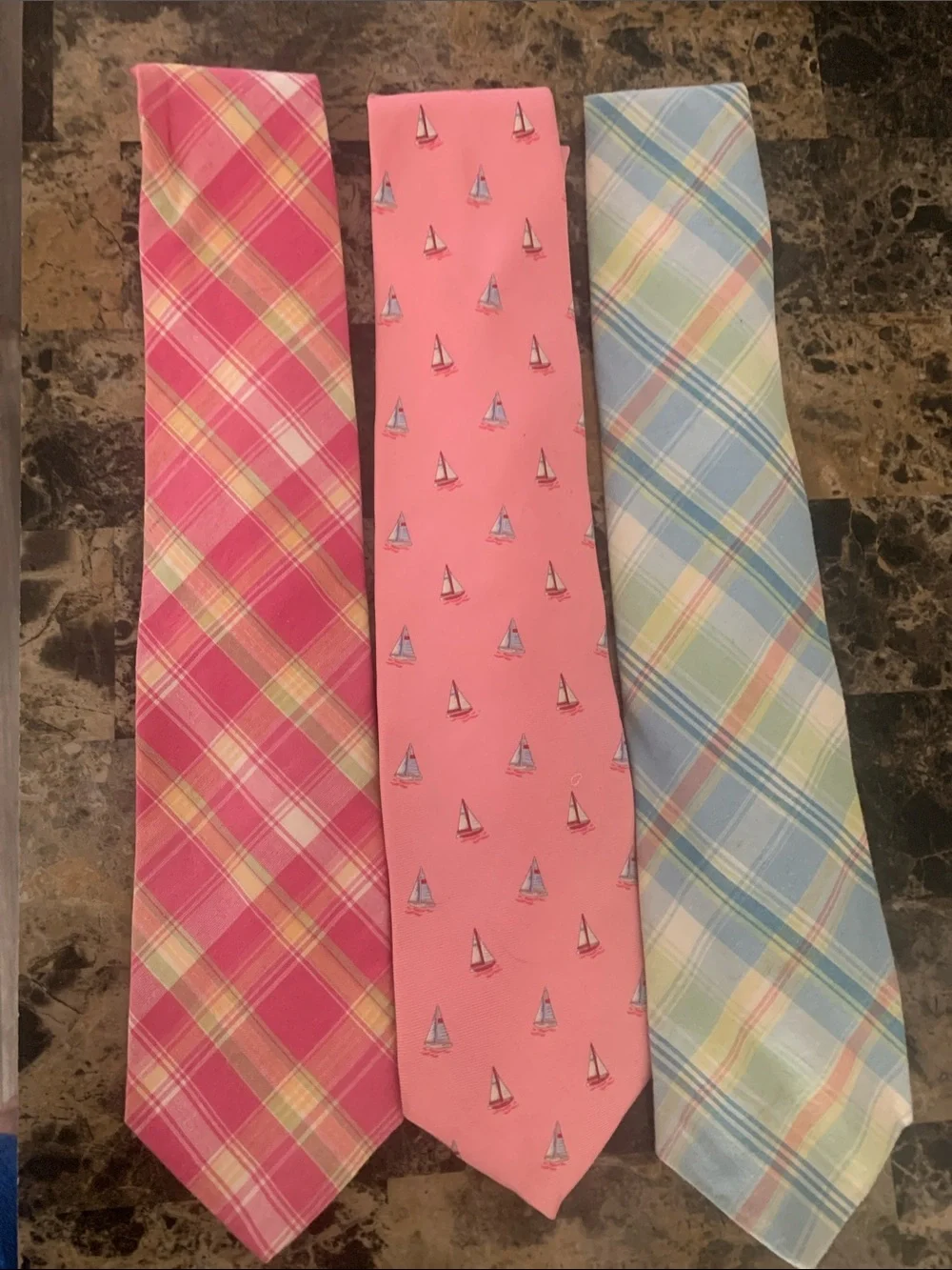 Brooks Brothers Pastel Pink and Blue Plaid with Pink Sailboat Tie